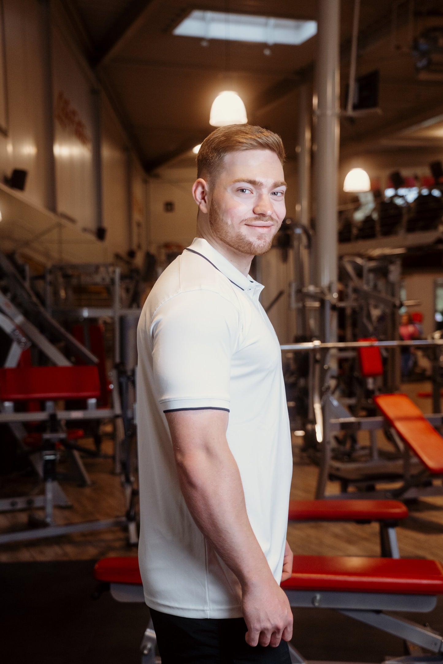 YSFitness Unisex Poloshirt weiß